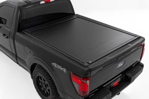 Ford F-150 Lightning Powered Retractable Bed Cover - Rough Country - Matte Black - '22-'26 Ford F-150 Lightning Powered Retractable Bed Cover - Rough Country - Matte Black - '22-'26